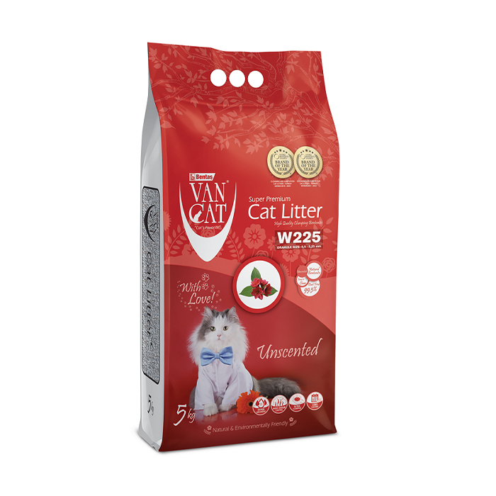 Уцінка! Бентонітовий наповнювач для котячого туалету VanCat Super Premium без аромату, 5 кг